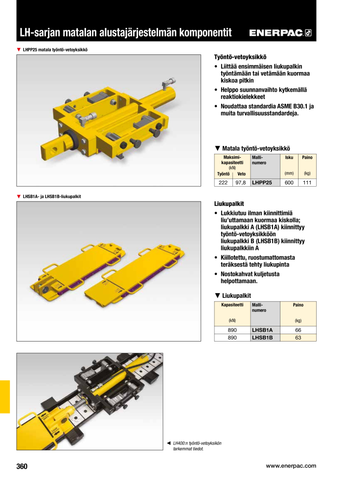 ENERPAC - TEOLLISUUSTYÖKALUT NR.: 21056 - Pagina 362