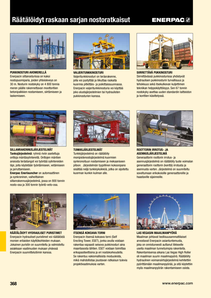 ENERPAC - TEOLLISUUSTYÖKALUT NR.: 21056 - Pagina 370