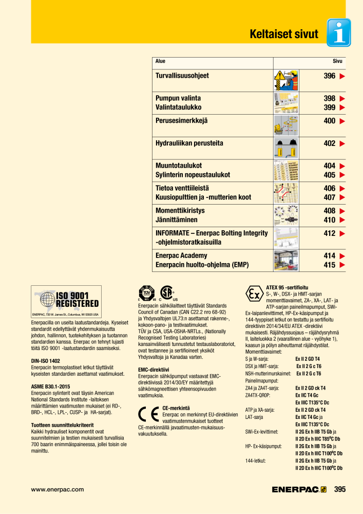 ENERPAC - TEOLLISUUSTYÖKALUT NR.: 21056 - Strona 397