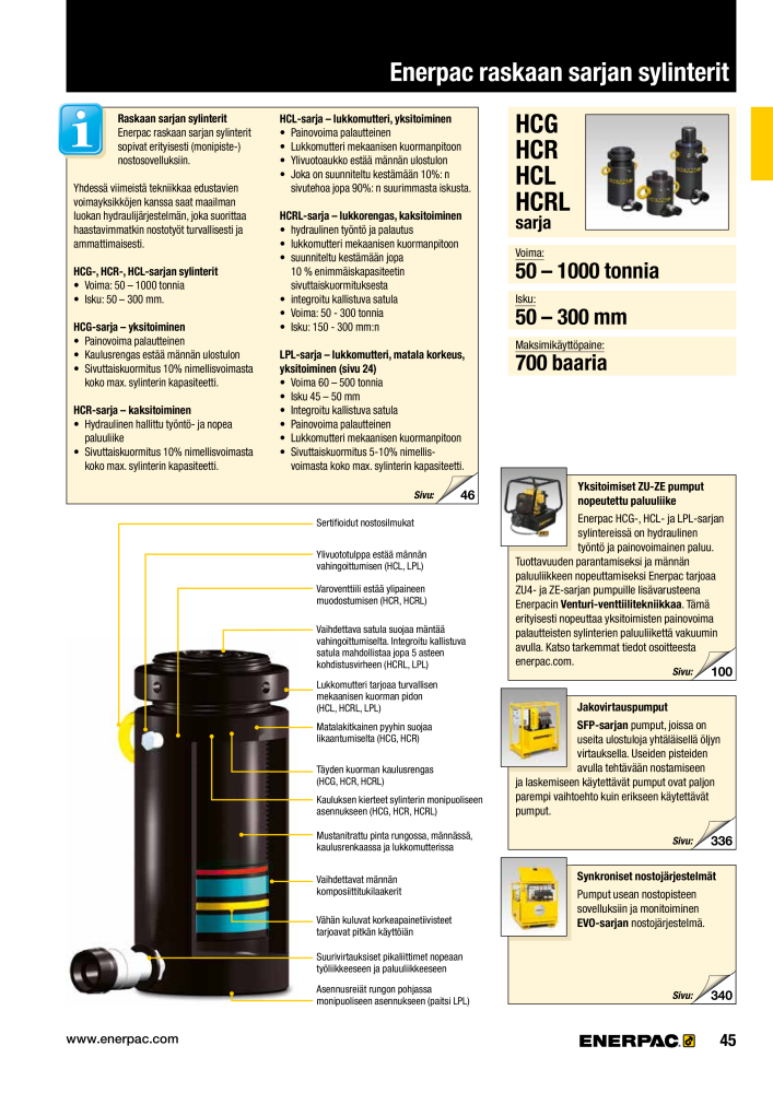 ENERPAC - TEOLLISUUSTYÖKALUT NR.: 21056 - Pagina 47