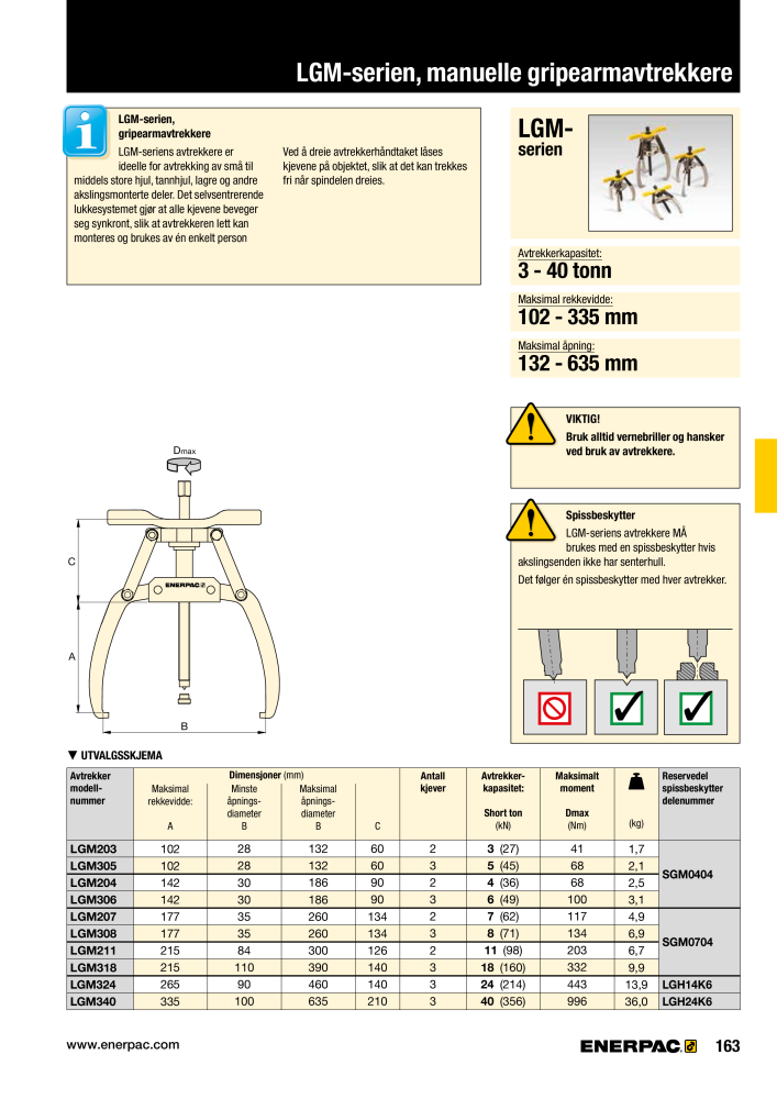 ENERPAC - INDUSTRIVERKTØY NR.: 21058 - Pagina 165