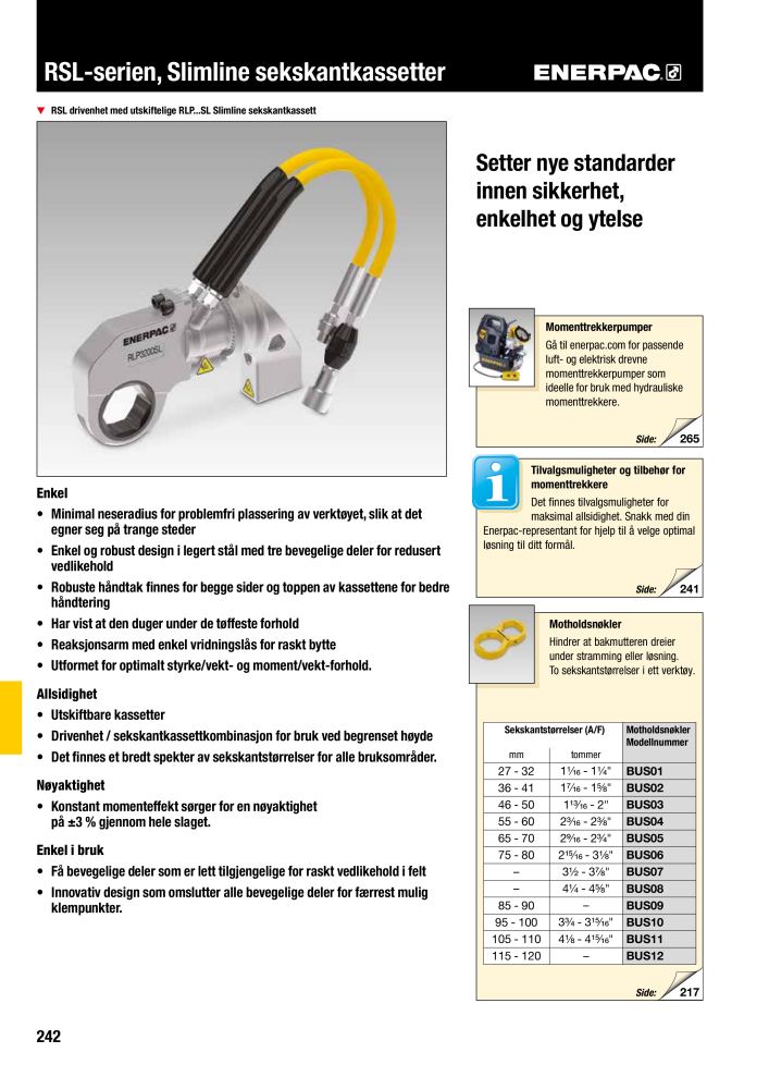 ENERPAC - INDUSTRIVERKTØY NEJ.: 21058 - Sida 244