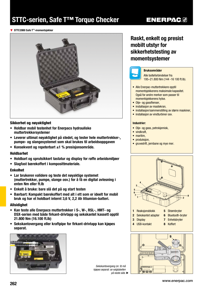 ENERPAC - INDUSTRIVERKTØY NR.: 21058 - Strona 264