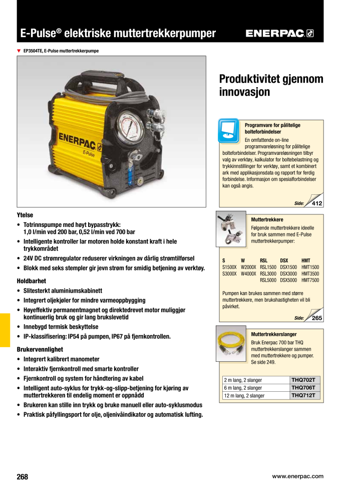 ENERPAC - INDUSTRIVERKTØY Nb. : 21058 - Page 270