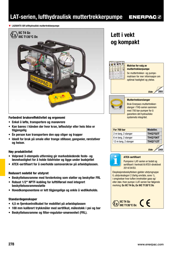 ENERPAC - INDUSTRIVERKTØY NR.: 21058 - Strona 280