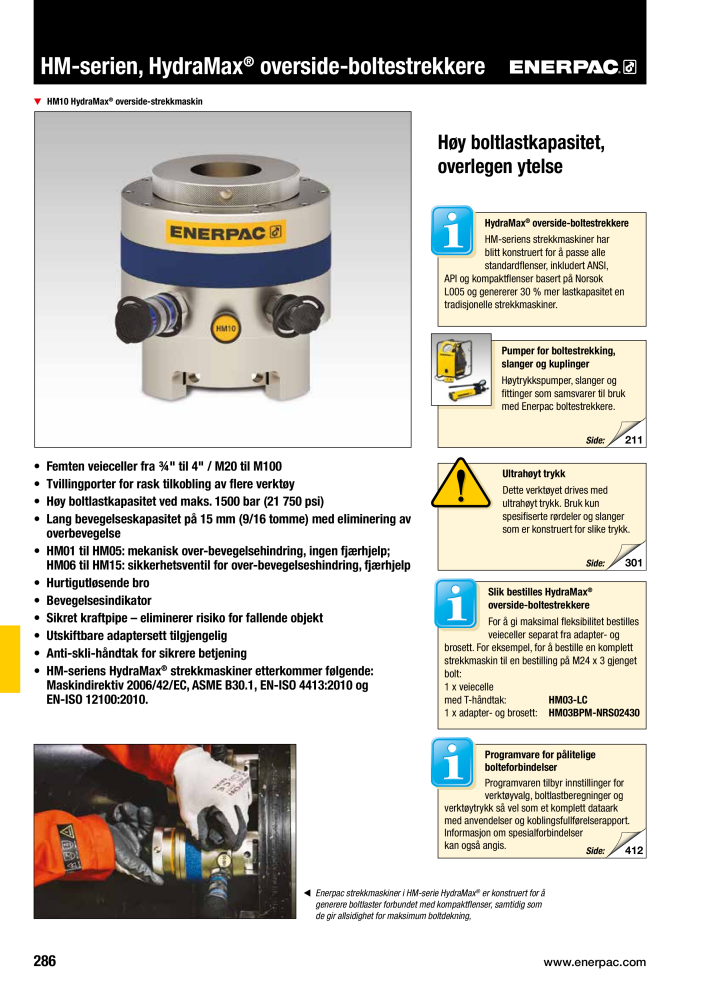 ENERPAC - INDUSTRIVERKTØY Nb. : 21058 - Page 288