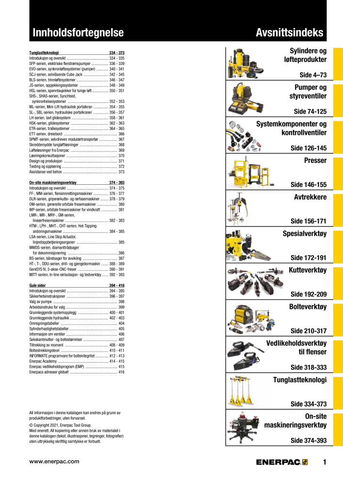 ENERPAC - INDUSTRIVERKTØY NEJ.: 21058 - Sida 3