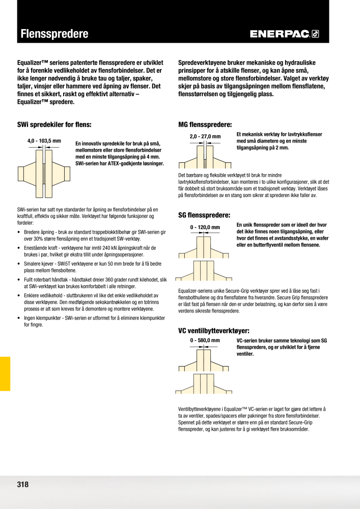 ENERPAC - INDUSTRIVERKTØY NR.: 21058 - Pagina 320