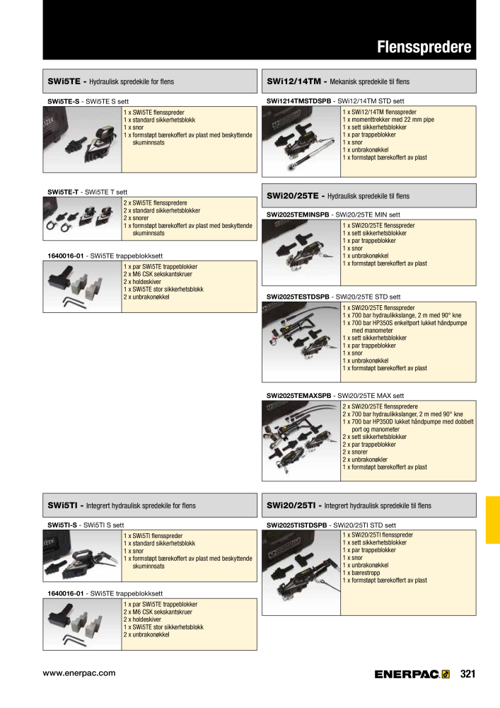 ENERPAC - INDUSTRIVERKTØY NEJ.: 21058 - Sida 323