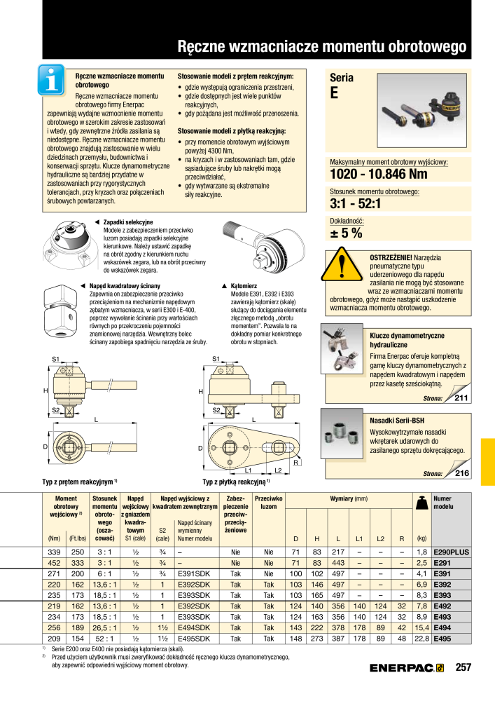 ENERPAC - NARZĘDZIA PRZEMYSŁOWE Nb. : 21059 - Page 259