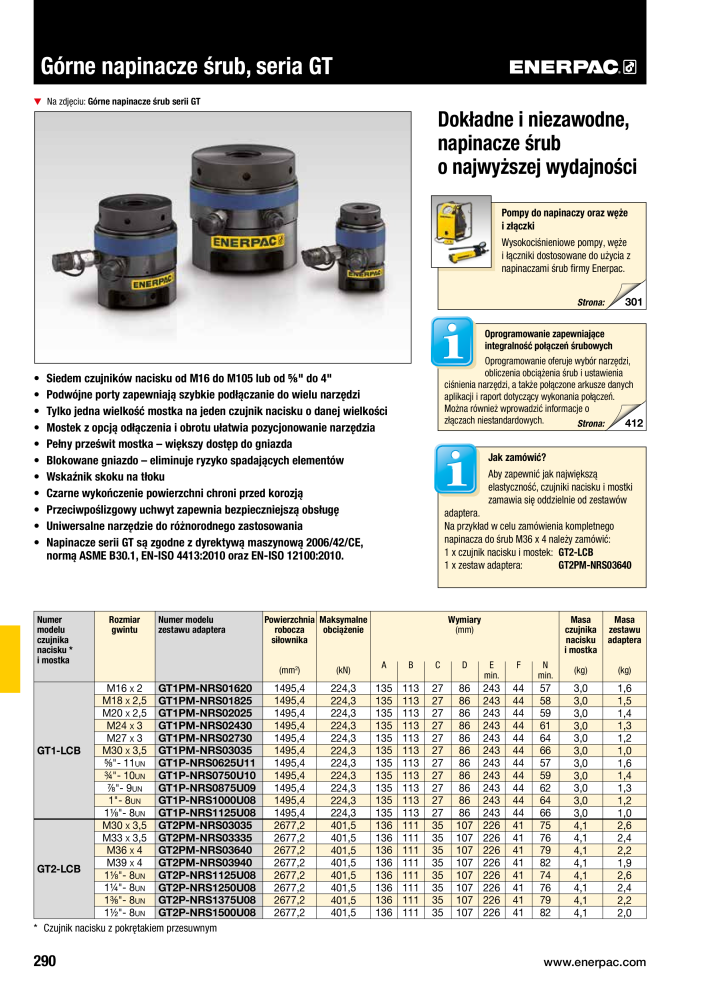 ENERPAC - NARZĘDZIA PRZEMYSŁOWE NR.: 21059 - Strona 292