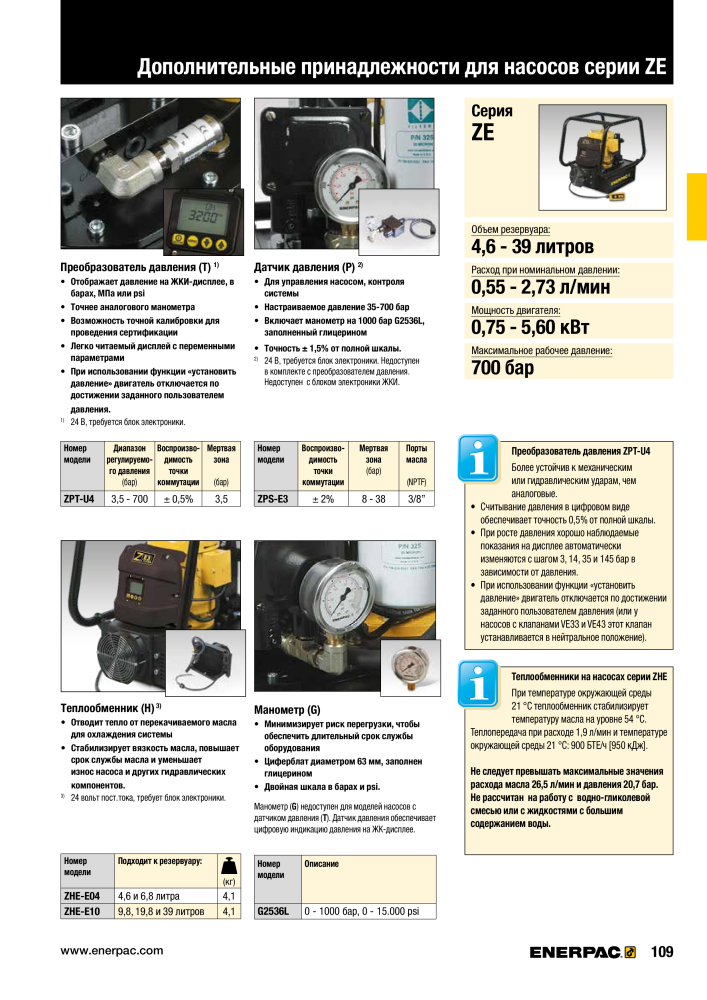 ENERPAC - ПРОМЫШЛЕННЫЕ ИНСТРУМЕНТЫ Nº: 21062 - Página 111