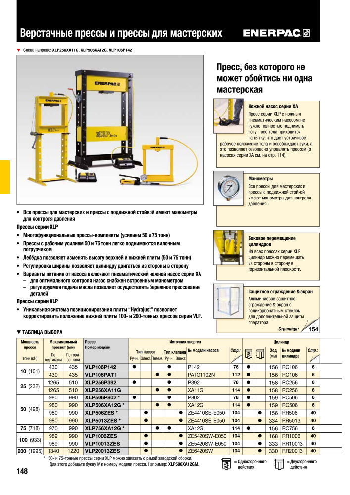 ENERPAC - ПРОМЫШЛЕННЫЕ ИНСТРУМЕНТЫ Nº: 21062 - Página 150