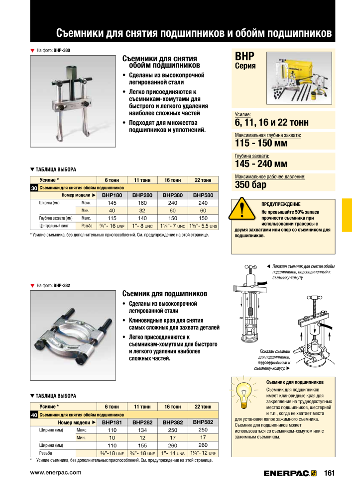 ENERPAC - ПРОМЫШЛЕННЫЕ ИНСТРУМЕНТЫ Nº: 21062 - Página 163