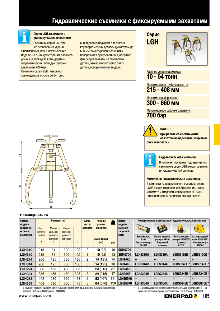 ENERPAC - ПРОМЫШЛЕННЫЕ ИНСТРУМЕНТЫ NR.: 21062 - Pagina 167