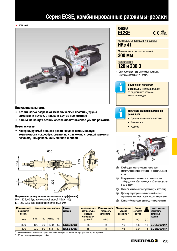 ENERPAC - ПРОМЫШЛЕННЫЕ ИНСТРУМЕНТЫ Nº: 21062 - Página 207