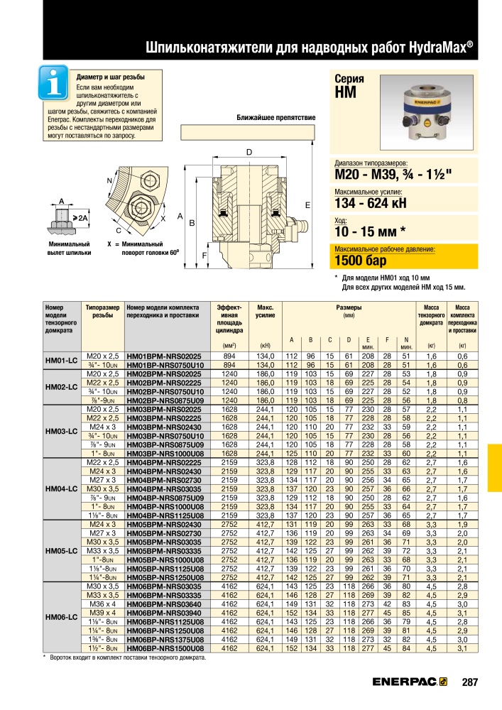 ENERPAC - ПРОМЫШЛЕННЫЕ ИНСТРУМЕНТЫ n.: 21062 - Pagina 289