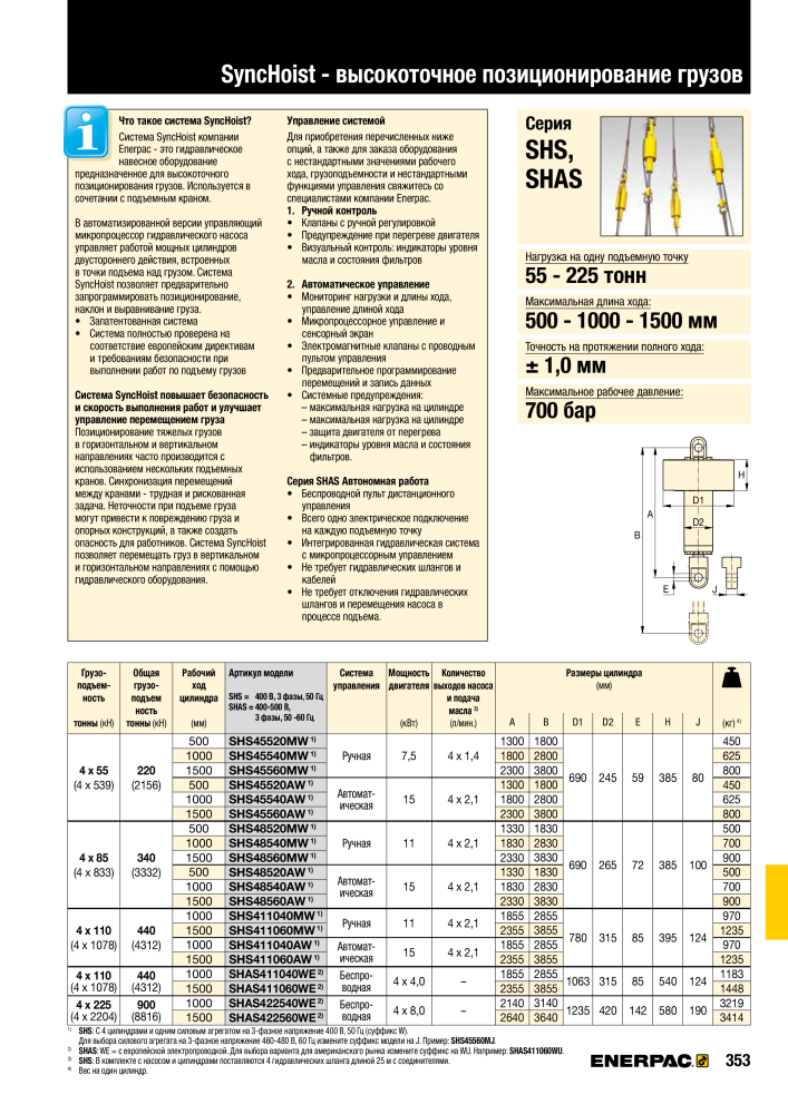 ENERPAC - ПРОМЫШЛЕННЫЕ ИНСТРУМЕНТЫ Nº: 21062 - Página 355