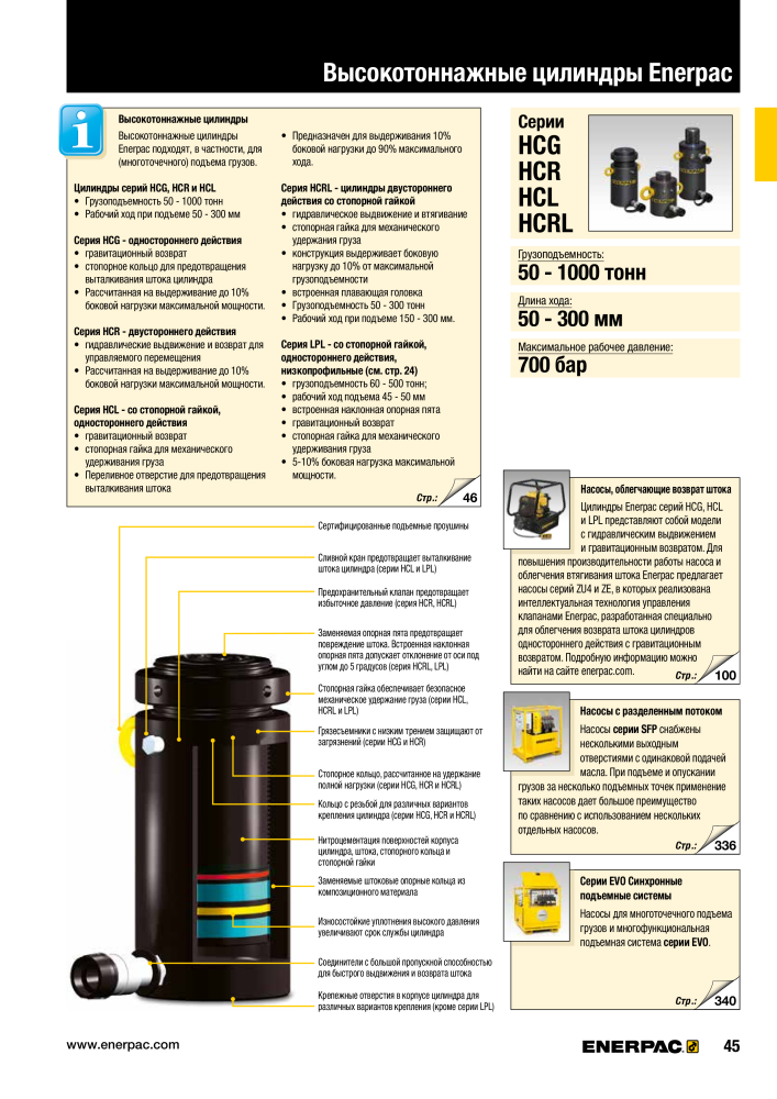 ENERPAC - ПРОМЫШЛЕННЫЕ ИНСТРУМЕНТЫ Nº: 21062 - Página 47