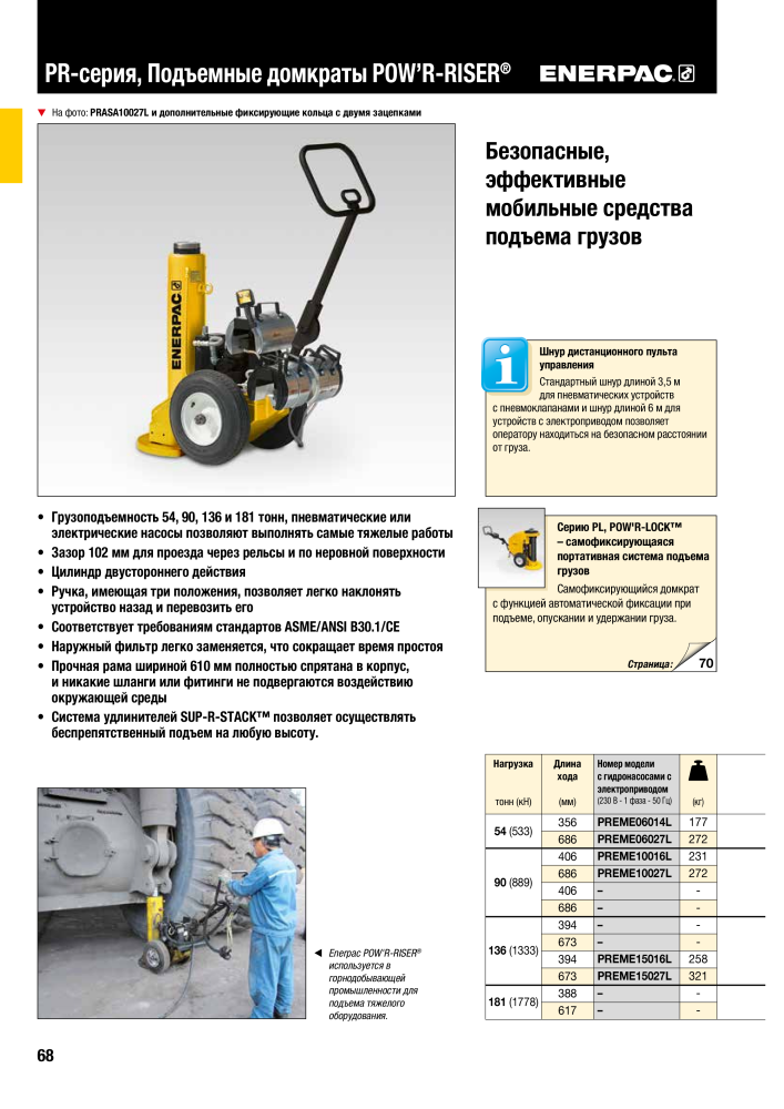 ENERPAC - ПРОМЫШЛЕННЫЕ ИНСТРУМЕНТЫ NR.: 21062 - Pagina 70