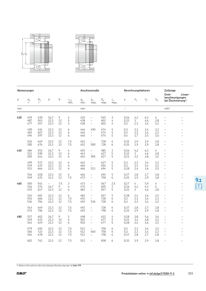 SKF - Wälzlager NR.: 21089 - Seite 817