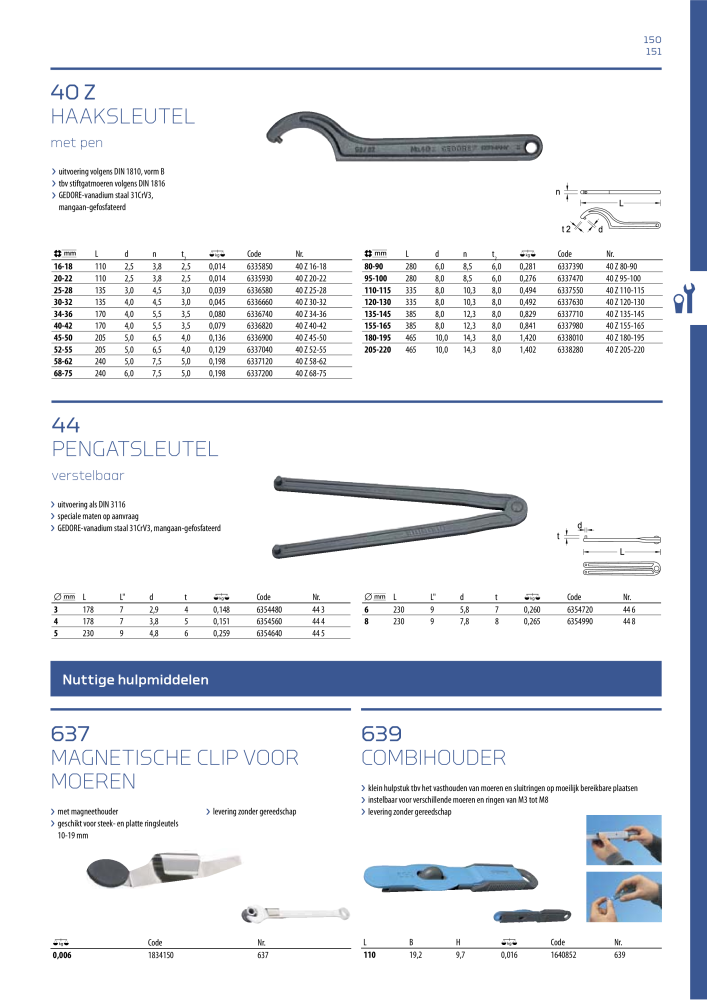 GEDORE Algemene catalogus NO.: 2110 - Page 151