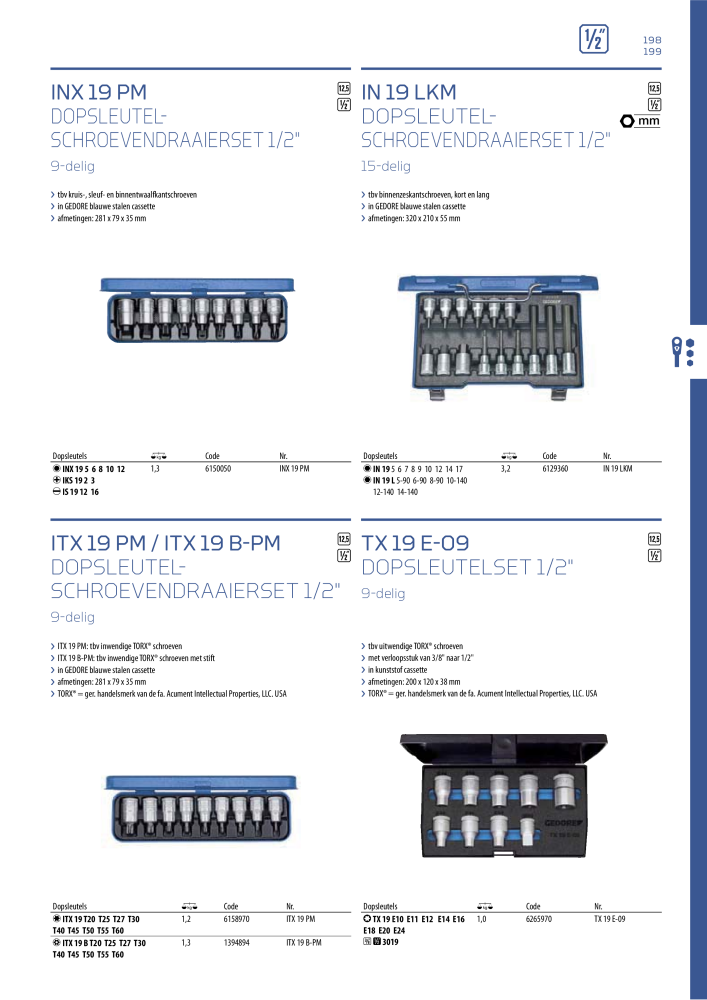 GEDORE Algemene catalogus Nº: 2110 - Página 199