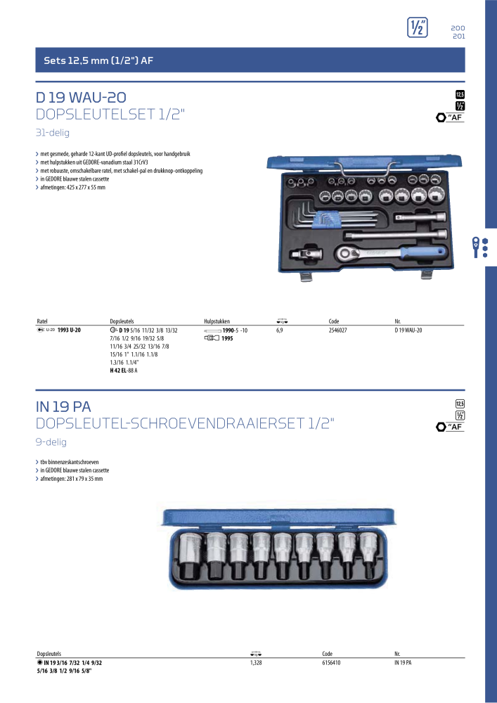 GEDORE Algemene catalogus NR.: 2110 - Pagina 201