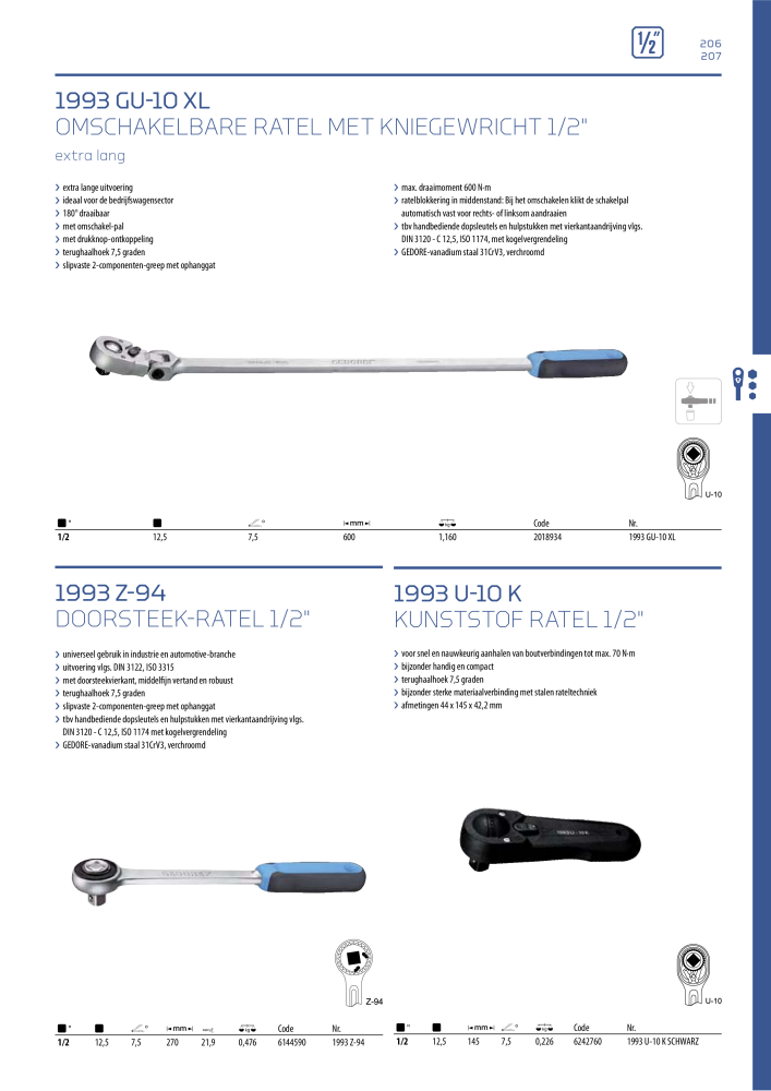 GEDORE Algemene catalogus NR.: 2110 - Pagina 207