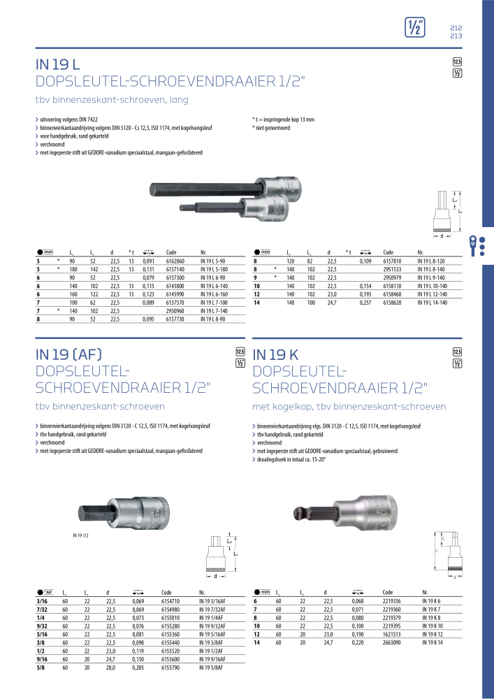 GEDORE Algemene catalogus NO.: 2110 - Page 213