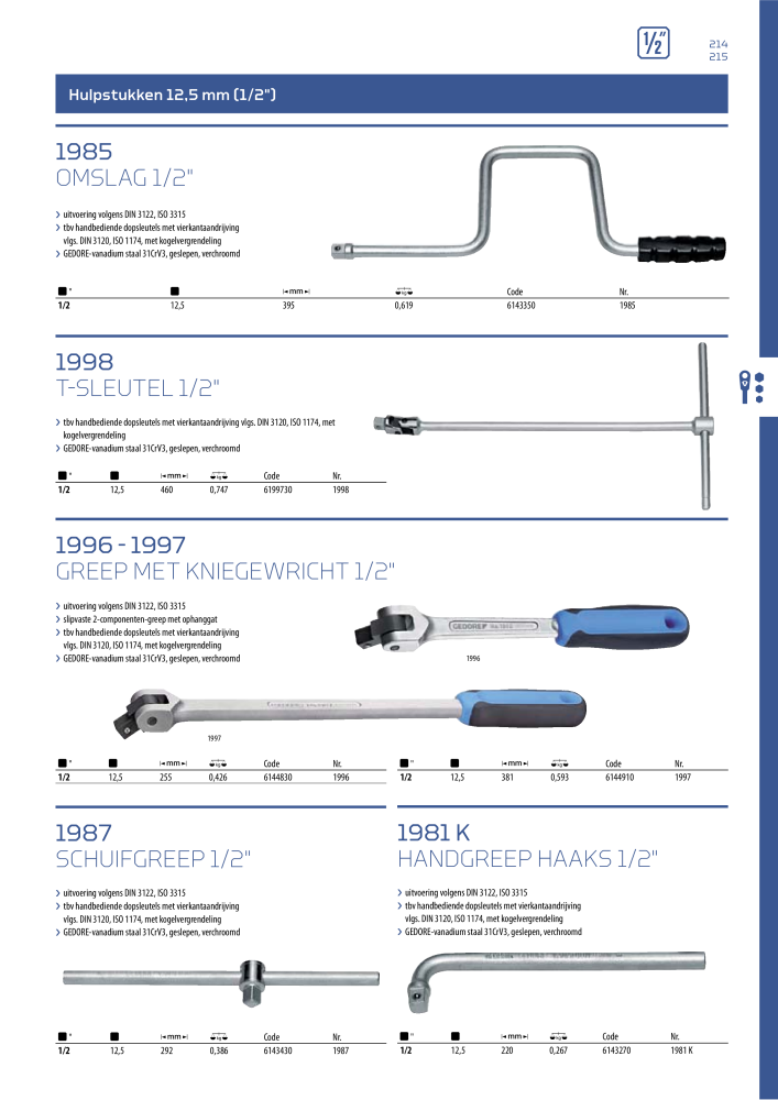 GEDORE Algemene catalogus NO.: 2110 - Page 215