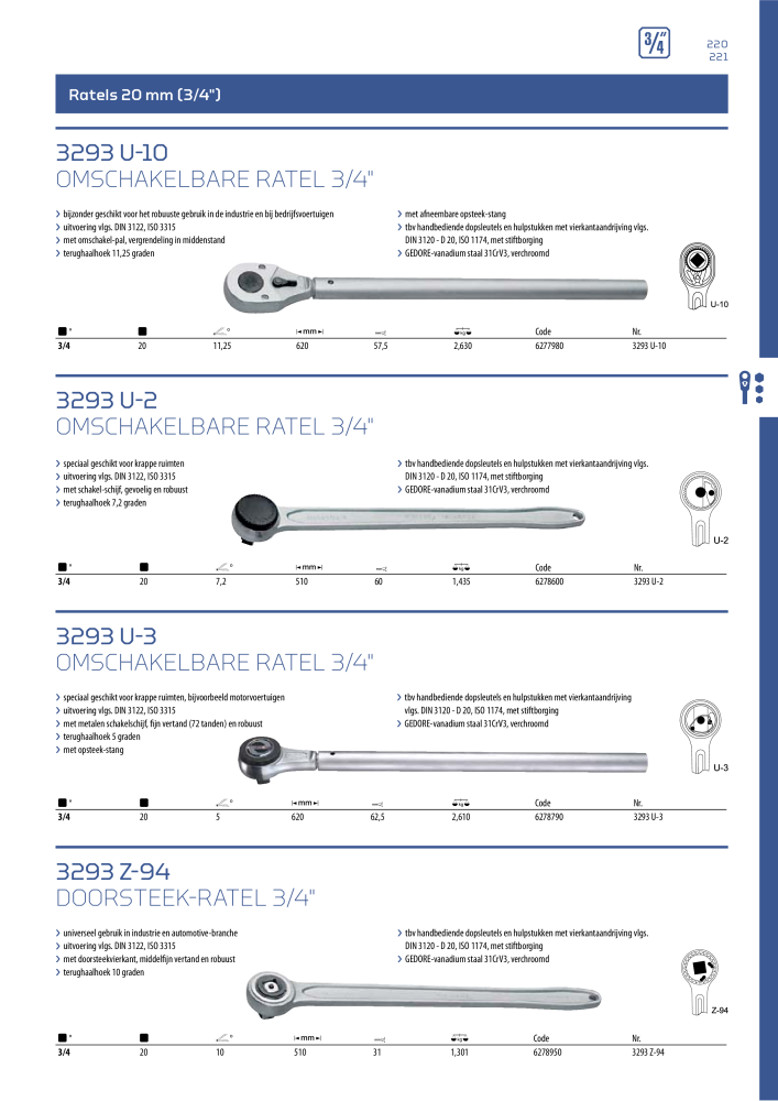 GEDORE Algemene catalogus NO.: 2110 - Page 221