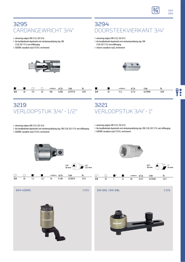 GEDORE Algemene catalogus Nº: 2110 - Página 225