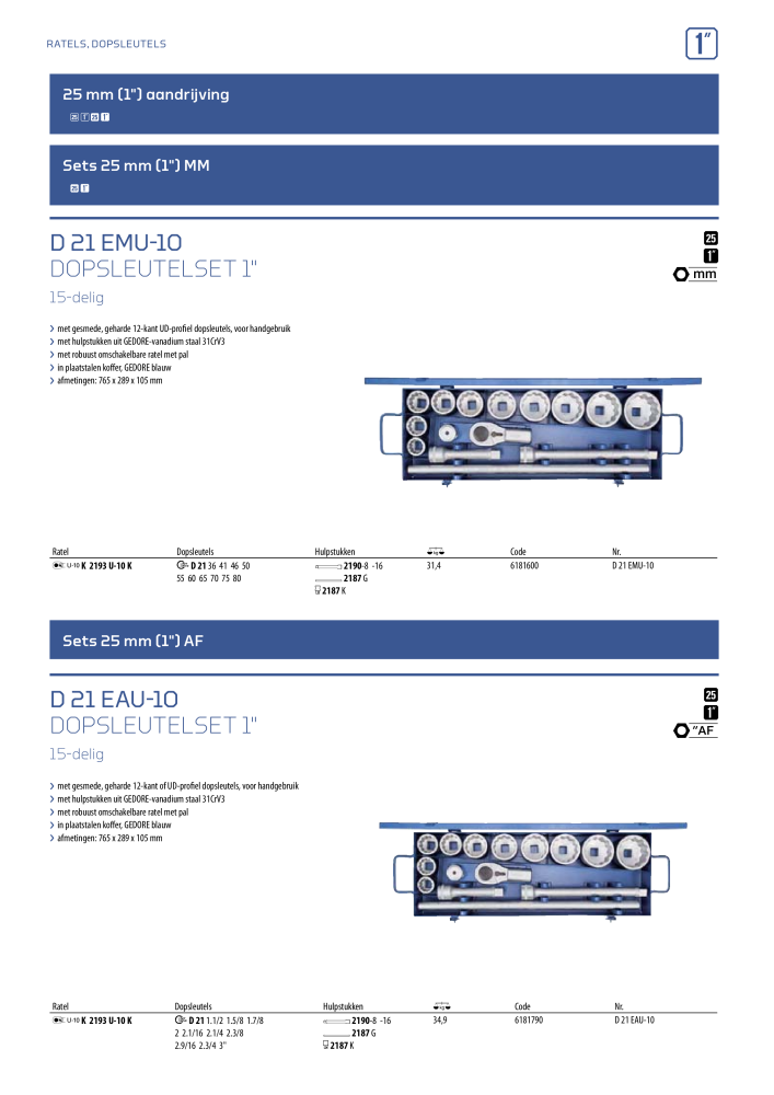 GEDORE Algemene catalogus NO.: 2110 - Page 226