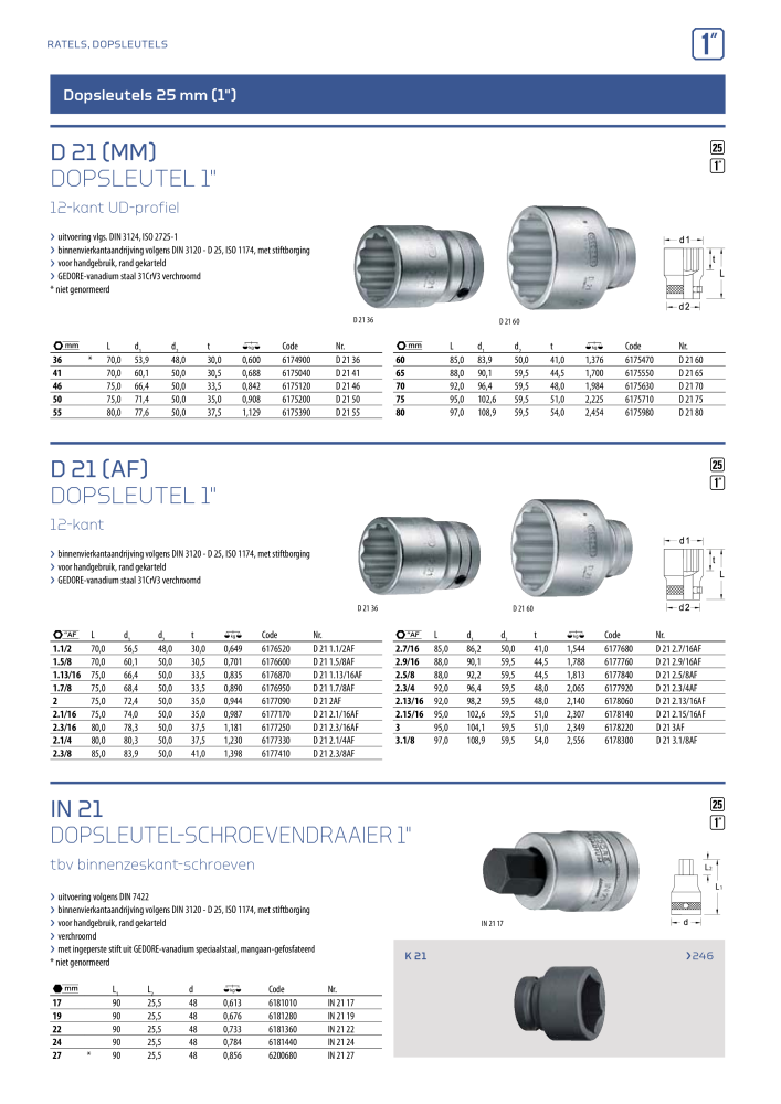 GEDORE Algemene catalogus NO.: 2110 - Page 228