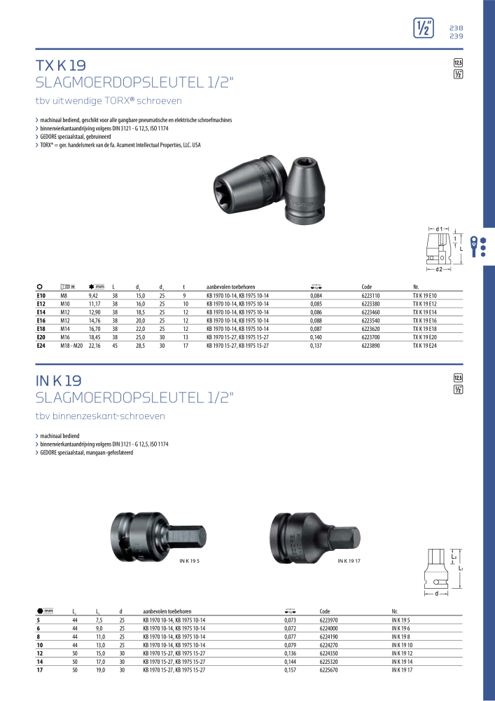 GEDORE Algemene catalogus NR.: 2110 - Seite 239