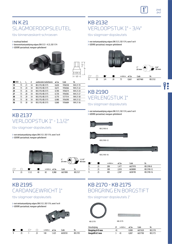 GEDORE Algemene catalogus NR.: 2110 - Pagina 247