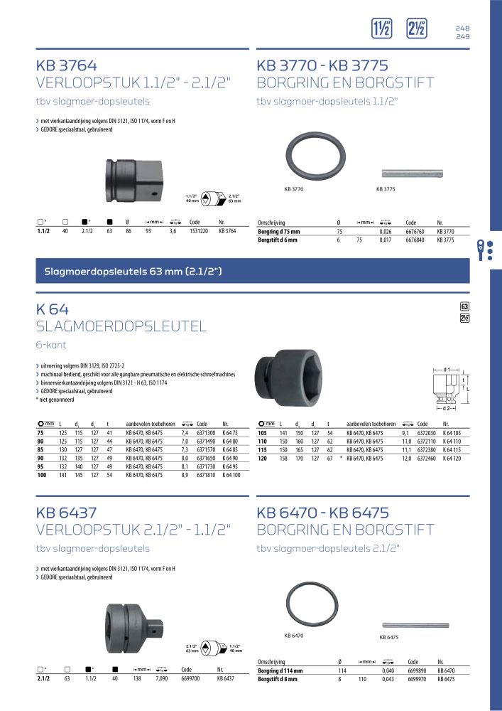 GEDORE Algemene catalogus NO.: 2110 - Page 249