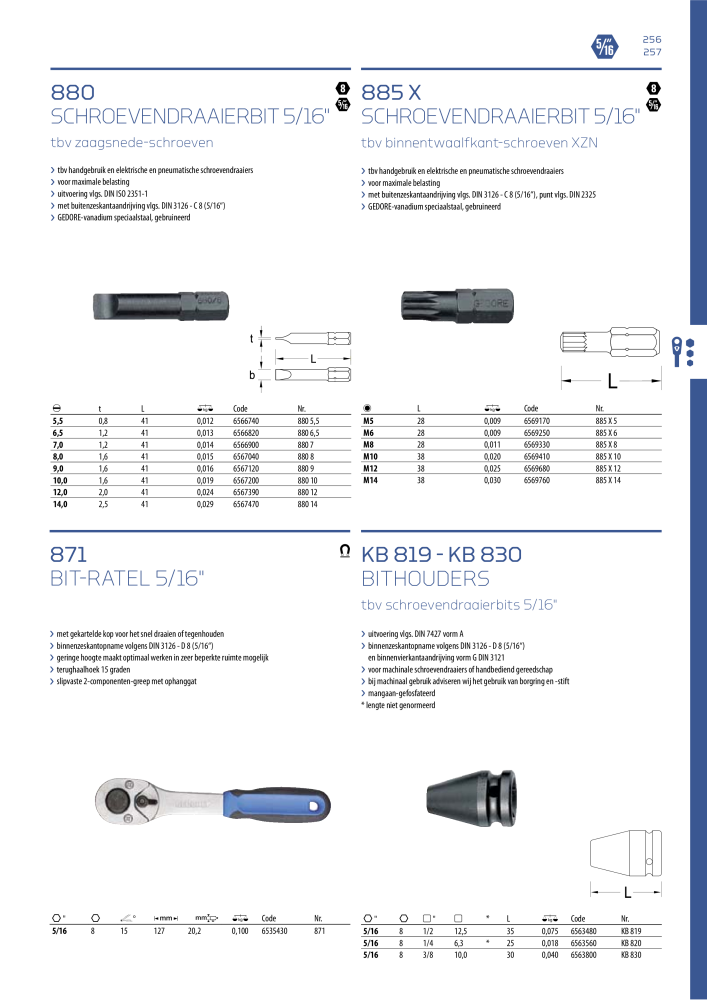 GEDORE Algemene catalogus NR.: 2110 - Pagina 257
