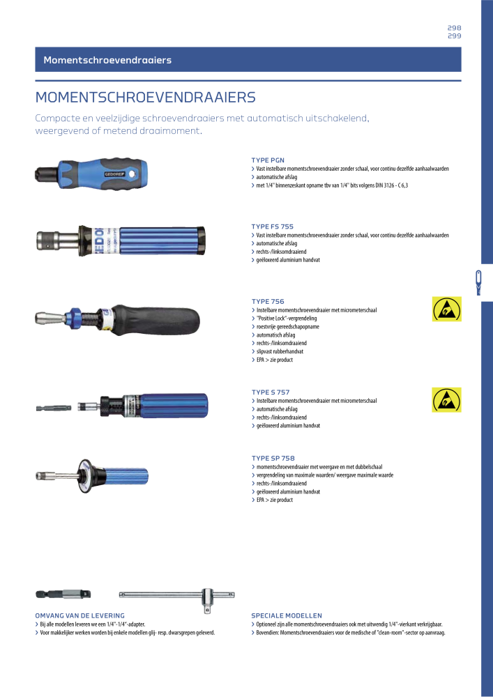 GEDORE Algemene catalogus NR.: 2110 - Pagina 299