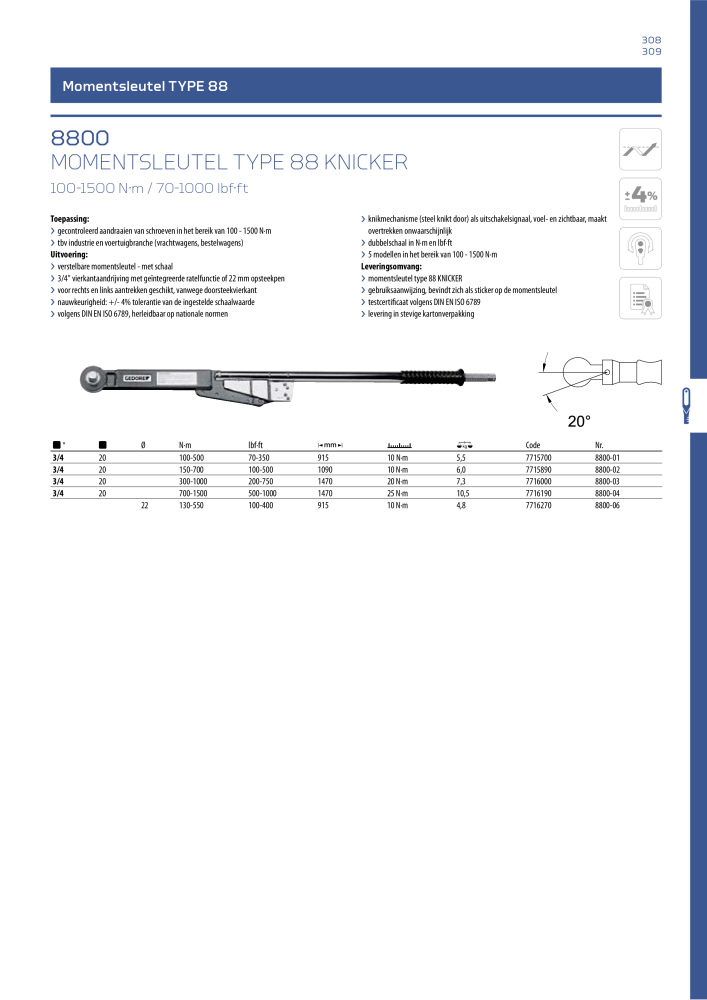 GEDORE Algemene catalogus NR.: 2110 - Seite 309