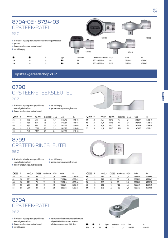 GEDORE Algemene catalogus NO.: 2110 - Page 321