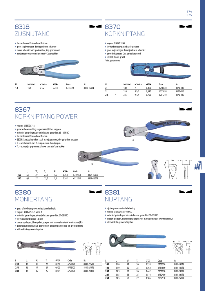 GEDORE Algemene catalogus NR.: 2110 - Seite 375