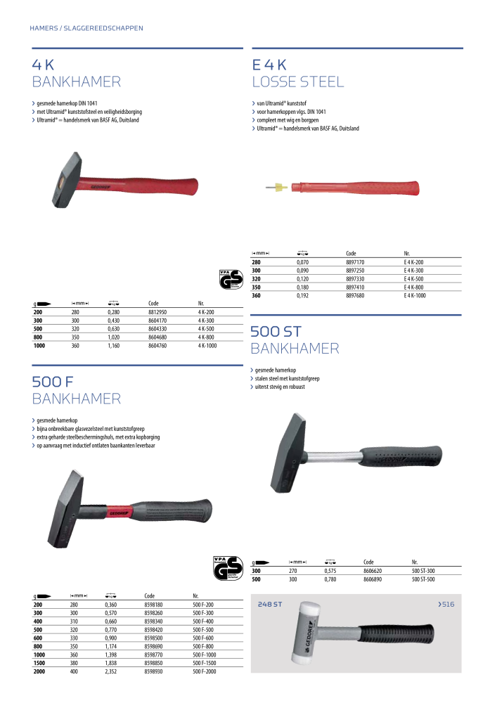 GEDORE Algemene catalogus NR.: 2110 - Pagina 506