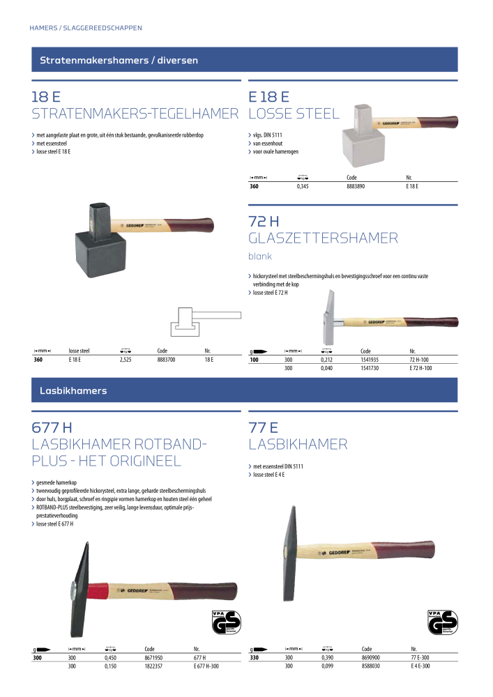 GEDORE Algemene catalogus Nº: 2110 - Página 514