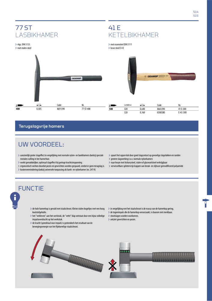 GEDORE Algemene catalogus Nº: 2110 - Página 515