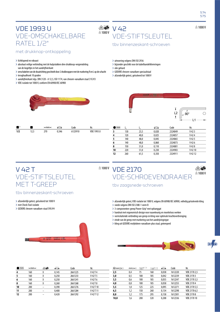 GEDORE Algemene catalogus NO.: 2110 - Page 575