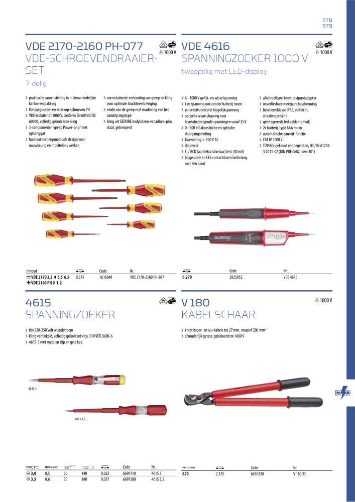 GEDORE Algemene catalogus Nº: 2110 - Página 579