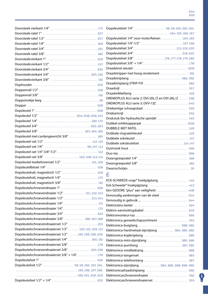 GEDORE Algemene catalogus Nº: 2110 - Página 655