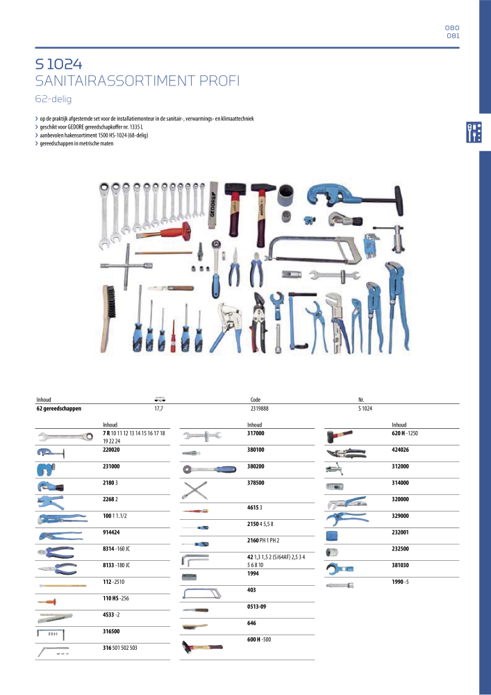 GEDORE Algemene catalogus NO.: 2110 - Page 81